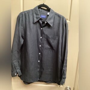Liz Claiborne/ LizSport 100% linen top black medium